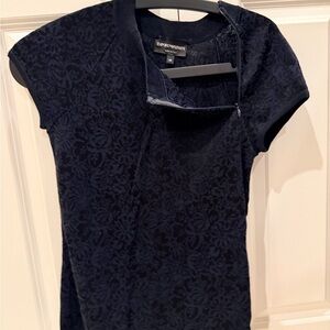 Emporio Armani Women's Dark Blue Floral Tee